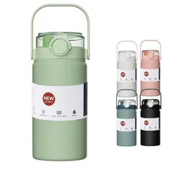 【新着商品】1リットル おしゃれ 水筒 保温 軽い 保冷 直飲み ストロー付き 両用 魔法瓶 スポーツ 洗いやすい 保温ボトル 真空 ステンレスボトル1000ml 1200ml 軽量 ポータブル 1000ml