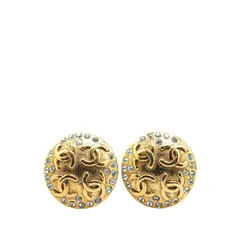 シャネル ヴィンテージ ココマーク ラインストーン ゴールド メッキ レディース CHANEL【1-0189446】