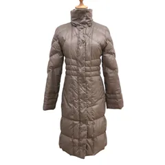 ZK24 INED イネド ダウンロングコート 比翼ファスナー グレージュ サイズ9（M相当）