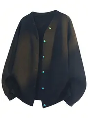 ルーズセータージャケット プラスサイズ 大柄サイズ対応 シワにくい シンプルデザイン ニットカーディガン メンズ カーディガン 前開き ニット レディース カーデ 秋 秋服