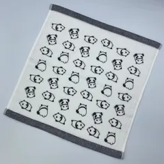 新品 今治タオル 片面ガーゼハンドタオル 34×35cm ちらしぱんだモノクロ 日本製 今治 乾きやすい キャンプ ヨガ ジム 入浴 スパ 子供用 かわいいタオル ぱんだ