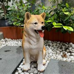 柴犬オブジェ エクステリア かわいい おすわり 犬 置物 129-118 - メルカリ