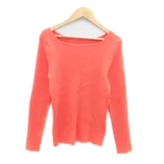 ロペピクニック ROPE Picnic ニット カットソー リブ スクエアネック 長袖 無地 38 M オレンジ /HO25