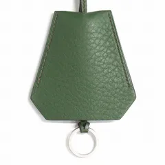 美品 エルメス HERMES by Martin Margiela マルジェラ期 クロシェット ネックストラップ ネックレス キーリング キーケース バッグチャーム レザー □E刻印 2001年製 オールド ヴィンテージ ビンテージ アーカイブ 緑 グリーンのサムネイル