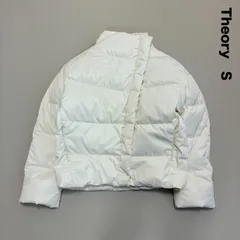 Theory セオリー☆ LIGHT POLY TWILL2 OFFSET PUFFER ショート丈ダウンジャケット S スタンドカラー アシンメトリー ななめジップアップ