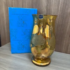 ★ BOHEMIA Glass ボヘミアグラス 花瓶 花器 チェコ製 共箱付き