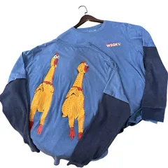 公式 Netflex 「 ストレンジャーシングス 」 WSQKラジオ ロンT 長袖 Tシャツ ヴィンテージ加工 両面プリント 男女兼用