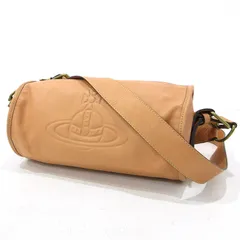 【三重本店】 中古 Vivienne Westwood | ヴィヴィアンウエストウッド 筒型 型押し ショルダーバッグ オーブ ベージュ 【121】