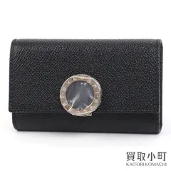 ブルガリブルガリブルガリ マン キーケース ブラック グレインカーフレザー ロゴクリップ キーホルダー キーリング 6連 6本用 Ref.30422 BB MAN KEY HOLDER WITH CLIP CALF