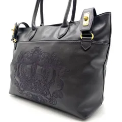 【良品】 BARCOS otani ryuji バルコス オオタニリュウジ トートバッグ　ハンドバッグ  ショルダーバッグ レザー 革 ブラック 黒色 クラウン刺繍 ユニセックス 男女兼用 メンズ レディース