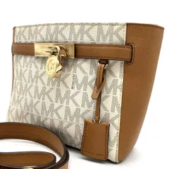 ✨良品✨ Michael Kors マイケルコース ショルダーバッグ トートバッグ ワンショルダーバッグ MK柄 pvc レザー 革 ホワイト 白色 ブラウン 茶色 ユニセックス 男女兼用 メンズ レディース