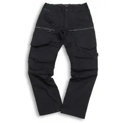 FieldCore フィールドコア ワークマン 通年 膝下着脱可 コーデュラ★ ワーク バイカー テーパード パンツ Sz.L メンズ 黒