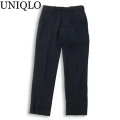 UNIQLO ユニクロ 秋冬 ウール★ ストレッチ スリム フィット スラックス パンツ Sz.ウエスト73cm メンズ ネイビー