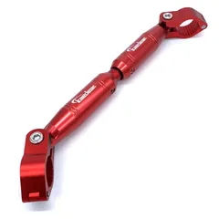 Kaedear(カエディア) バイク ハンドルブレース 可変 アジャスト 標準 22.2mm ハンドル アルミ製 クランプバー マウント 長さ 330-200mm KDR-HB1 (レッド)