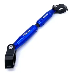 Kaedear(カエディア) バイク ハンドルブレース 可変 アジャスト 標準 22.2mm ハンドル アルミ製 クランプバー マウント 長さ 330-200mm KDR-HB1 (ブラック/ブルー)