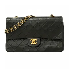 【5pd6341】シャネル ショルダーバッグ マトラッセ ラムスキン ブラック ゴールド金具【中古】レディース