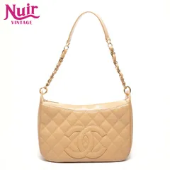 CHANEL シャネル ショルダーバッグ 8番台 2003-2004 キャビアスキン ココマーク ハーフムーン【中古】