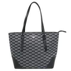 マイケルコース キャンバストートバッグ MKロゴ総柄 ブラック A4サイズ対応