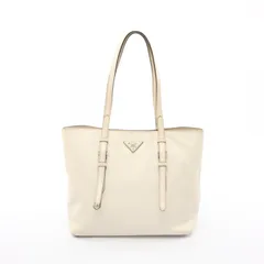 プラダ PRADA ショルダーバッグ ホワイト サフィアーノレザー トライアングルロゴ ショルダー レディース Used B