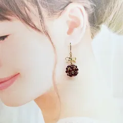 オープン記念sale　送料無料　樹脂パール　ボルドーレッド  リボンパーツ　同窓会　デート　イベント　女子会　大人可愛い　流行