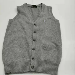 05w17200 【EAST BOY】イーストボーイ 9号 スクールニットベスト 綿100%   グレー 灰色 ボタン付き  ベスト  【中古品】