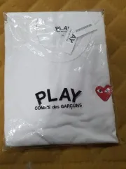 COMME des GARCONS PLAY 白 長袖 Tシャツ XL