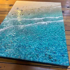 <特大厚盛りボード>  超立体  沖縄の海 レジンアートボード　美ら海　オーシャンアート　N760