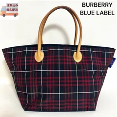 BURBERRY BLUE LABEL バーバリーブルーレーベル トートバッグ ハンドバッグ 赤 レッド系 ネイビー チェック柄