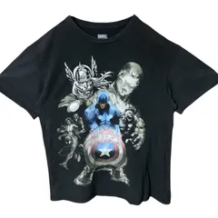 ヒーロー アメコミ L マーベル キャラクター キャラT ブラック 黒 Tシャツ メンズ レディース ユニセックス 古着 半袖