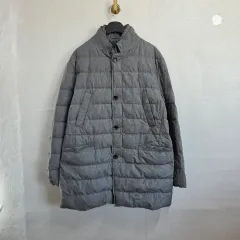 XXL メンズ グレー キルティング ダウン ジャケット