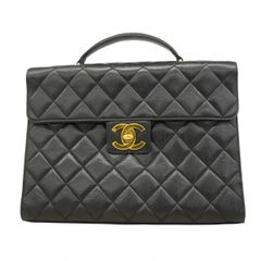 SALE[5pc3771]샤넬 브리프케이스 데카마트라세 캐비아 스킨 블랙 골드 쇠장식[중고]맨즈 레이디스 유니섹스