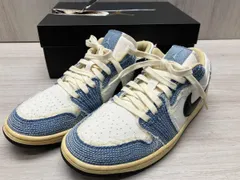 NIKE/ナイキ FN7670-493 AIR JORDAN 1 LOW SE “ワールドメイクジャパン” スニーカー 2023 刺子技法 リペア デニム エイジング加工