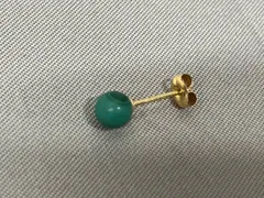K18 ピアス 片耳 約0.3g 石付き