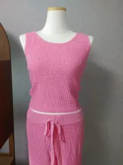 ピンク ニット セットアップ