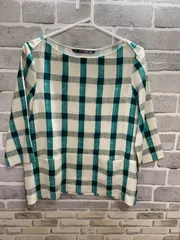 【B2-87】◇ZARA  BASIC    サイズS     カットソー　チェック柄