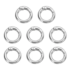 uxcell カラビナ キーホルダー 20mm 小型 軽量 財布 バッグ アウトドア 鍵 カギ DIYクラフト用 8個 シルバー