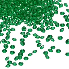 uxcell 10000個のウェディングテーブルスキャッターコンフェッティフェイク水晶アクリルダイヤモンドラインストーン花瓶フィラーズジェムクラフト テーブルセンターピースデコレーション 花嫁シャワーパーティー(ダーク緑 3 mm)