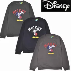 [ミッキー] トレーナー フロントスタイル 長袖 クルー裏起毛スエットシャツ ユニセックス