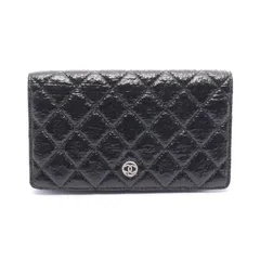 シャネル CHANEL 二つ折り長財布 マトラッセ ココボタン ブラック その他 マトラッセ ココボタン ZIP長財布 レディース Used A