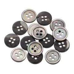 uxcell 天然シェルボタン 25個 4穴 11.5mm マザーオブパールボタン シャツ 洋服 コート スーツ ジャケット ジーンズ スカート 裁縫 クラフト DIY 装飾用 黒/シルバー