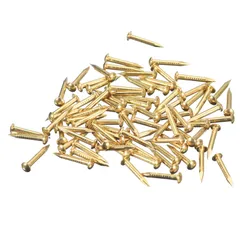 uxcell 木ネジ M1.5 x 12 mm 丸頭ネジ 70個 真鍮製釘 詰め合わせキットDIY固定アクセサリー 木工家具用 真鍮色