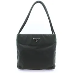 PRADA (プラダ) 三角ロゴプレート ナイロン ハンドバッグ カーキ B6243