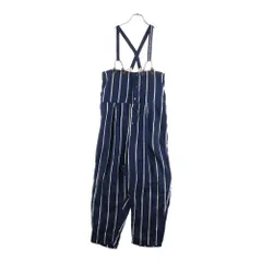 KAPITAL (キャピタル) フロントボタン バックアジャスター付き ストライプ柄 サロペット オーバーオール ネイビー K19050P191
