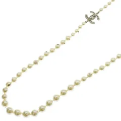 CHANEL (シャネル) ココマーク ロングパールネックレス フェイクパール ラインストーン F16V ゴールド GP アクセサリー レディース