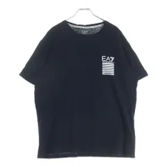EMPORIO ARMANI (エンポリオアルマーニ) ロゴプリント クルーネック 半袖Tシャツ カットソー ブラック