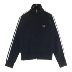 FRED PERRY (フレッドペリー) 胸エンブロイダリーデザイン ダブルポケット ジップアップ トラックジャケット ブラック J4775のサムネイル