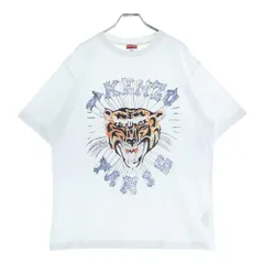 KENZO (ケンゾー) フロントタイガーグラフィックプリントTシャツ 半袖クルーネックカットソー ホワイト FE55TS2744SG