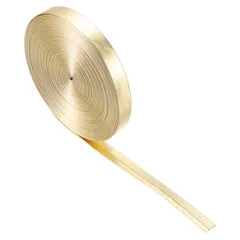 uxcell フェイクレザーストリップ 幅0.28インチ 長さ197インチ メタリックフラットPUレザーベルトストリップコード ソフトストラップ クラフト DIY 縫製 牽引ロープ用 金色