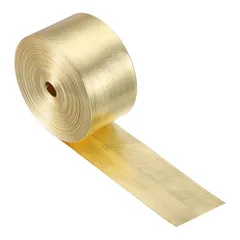 uxcell フェイクレザーストリップ 幅1.57インチ 長さ197インチ メタリックフラットPUレザーベルトストリップコード ソフトストラップ クラフト DIY 縫製 牽引ロープ用 金色