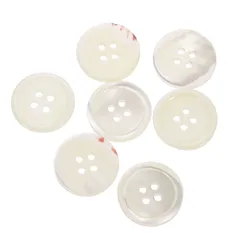 uxcell 7個入り 天然シェルボタン 4穴 20mm マザーオブパールボタン シャツ 洋服 コート スーツ ジャケット ジーンズ スカート 裁縫 クラフト DIY 装飾用 ホワイト